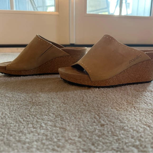 New Nude suede open toe wedge slides size 36 (ladies US size 6) - Picture 4 of 12